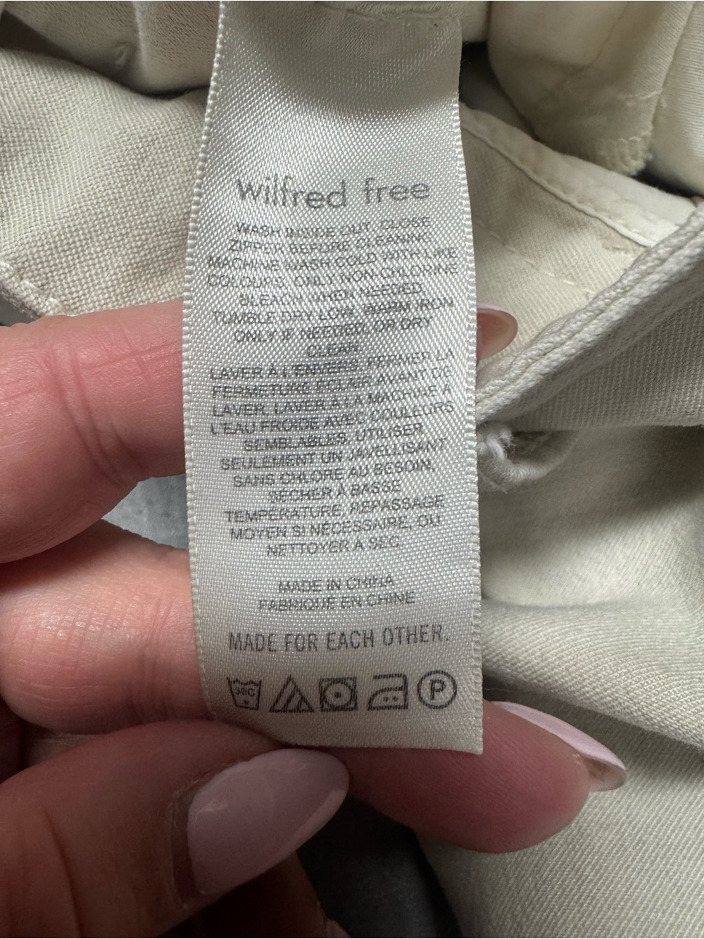 Aritzia Wilfred Free Wide Leg High Rise Trouser Pants Beige Size 6 - Picture 4 of 7